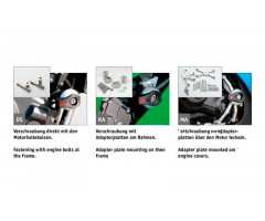 Kit de montaje de anticaida LSL atornillado directo al motor Honda CBR 600 RR 2009-2016 / CBR 600 RRA 2009-2016
