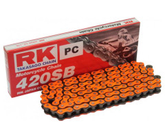Cadena RK sin retén 420SB/104 Naranja abierta con enganche de clip