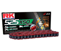 Cadena RK X-Ring 525XSO/108 Roja abierta con enganche de remache