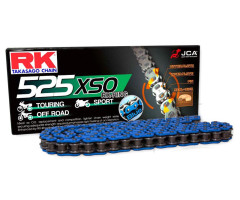 Cadena RK X-Ring 525XSO/114 Azul abierta con enganche de remache