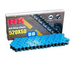 Cadena RK X-RING 520XSO/112 abierta con enganche de remache Azul