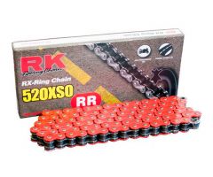 Cadena RK X-RING 520XSO/112 abierta con enganche de remache Roja