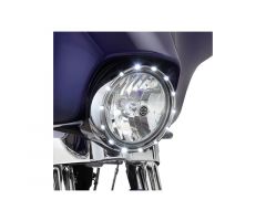 Embellecedor de faro delantero con intermitentes LED Arlen Ness Cromado Harley Davidson FLSTF 1450 / FLSTC 1450 ...