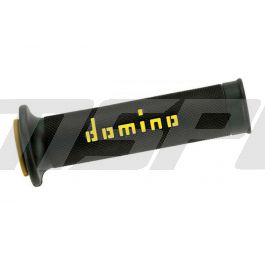 Domino Poignée glisse Noir-Jaune Moto Poignées Guidon Poignée Caoutchouc Guidon Poignées