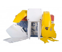 Kit plastiques complet Polisport Jaune / Blanc Suzuki RM 250 1996-1998 / RM 125 1996-1998