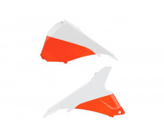 Caches de boite filtre à air Polisport Blanc / Orange KTM SX 125 2T 2013-2015
