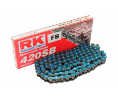 Chaine RK sans joints 420SB/130 Ouverte avec attache rapide Bleu