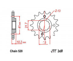 Pignon de sortie de boite JT Sprockets Acier 520/16D Fin Honda / Yamaha / Suzuki / Aprilia / Derbi