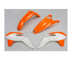 Kit plastiques complet UFO Orange / Blanc KTM 125 EXC 2014-2016