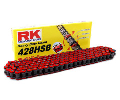 Chaine RK sans joints 428HSB/108 Rouge Ouverte avec attache rapide