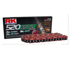 Chaine RK X-Ring 520XSO/112 Rouge Ouverte avec attache à river