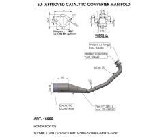 Collecteur d'échappement catalysé Leovince Homologué Honda PCX 125 A ABS 2019-2023