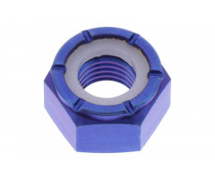Ecrou frein hexagonal Pro Bolt M10X1.25mm Titane Bleu