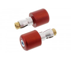Embouts de guidon TRW Alu 13mm cylindriques Rouge
