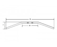 Guidon TRW Dragbar Long avec passage de câbles 25,4mm Acier Noir