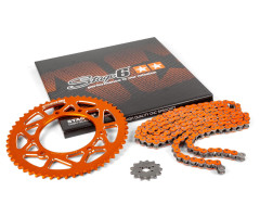 Kit chaine Stage6 CNC pas 420 13x53 Orange Derbi DRD Pro