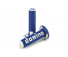 Poignées Domino A360 Off Road 120mm Fermée Bleu / Blanc