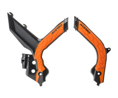 Protecteurs de cadre Acerbis X-grip Noir / Orange KTM SX 125 2019-2022