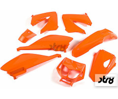 Kit carénages STR8 8 pièces Orange Derbi Senda 2000-2010