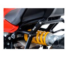 Cache orifice de repose pieds arrière gauche R&G Noir Ducati Monster 1200 2017-2018